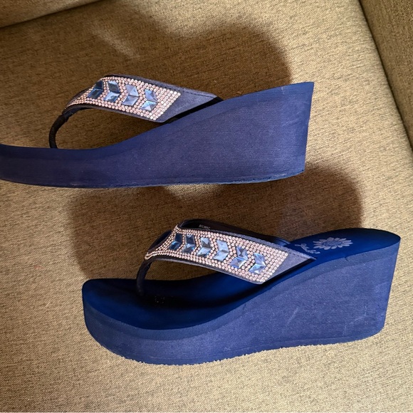 Yellow Box Navy Embellished Sandals - Picture 6 of 8